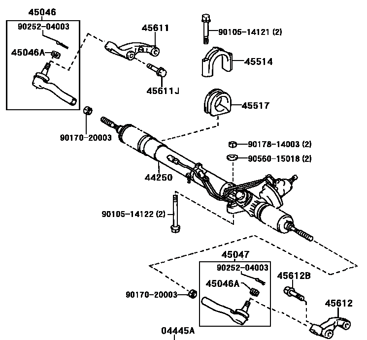 Parts List for Steering Rack Replacement (1998-2003) - TLC FAQ